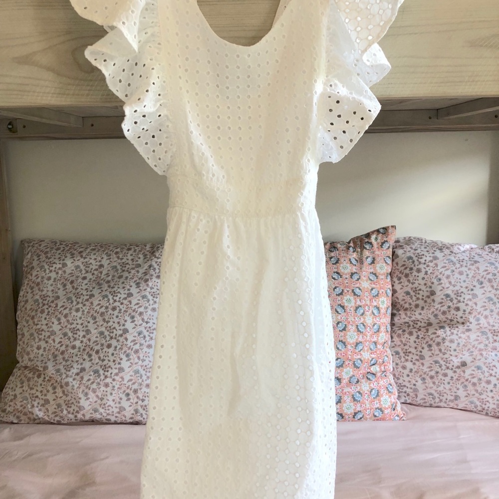 Zara girls pinafore dress white size 8